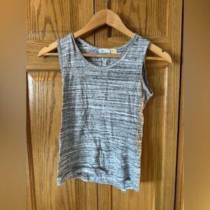 C&C California cotton grey heathered workout tank top with cut out back